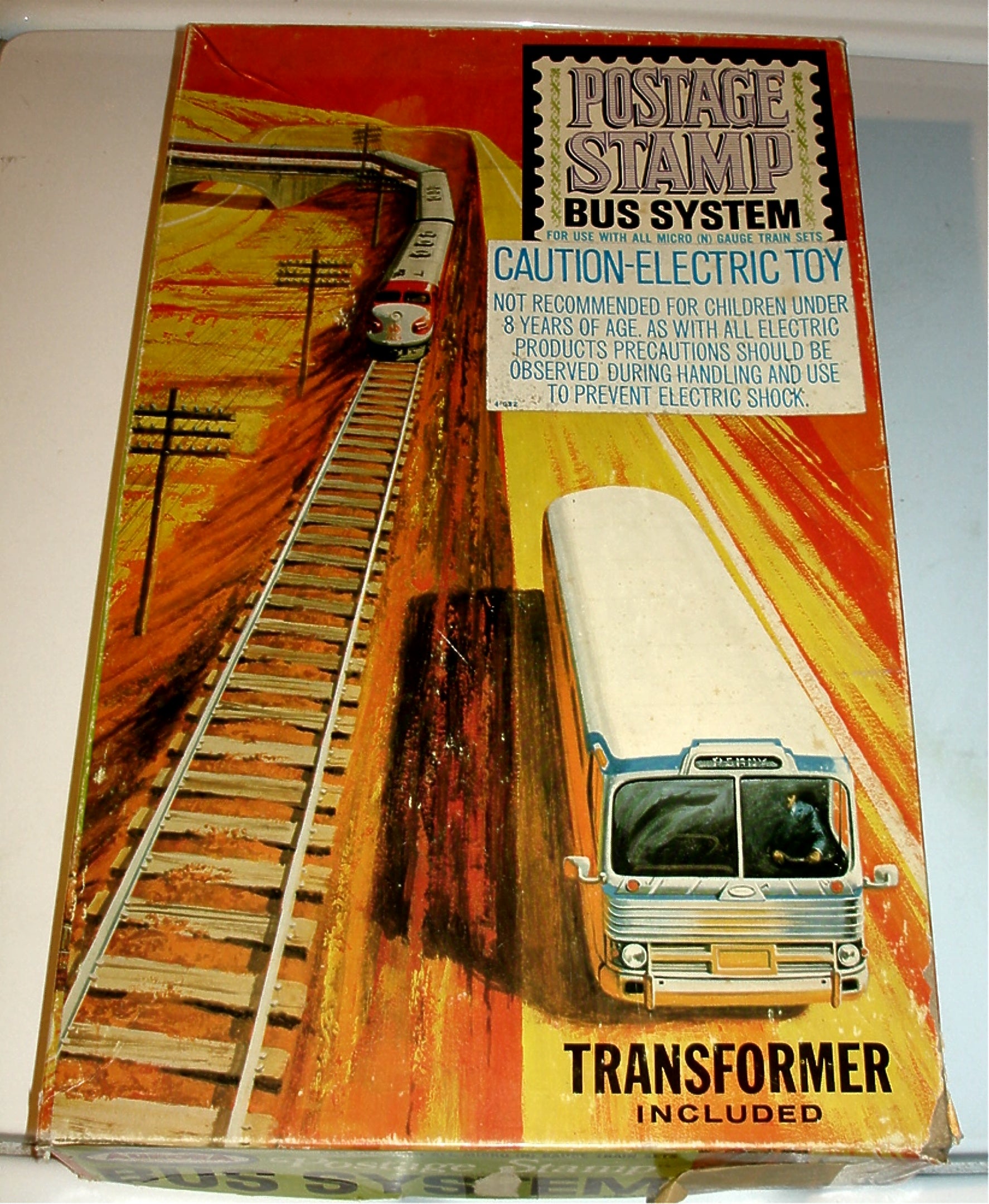 VINTAGE 1960's AURORA POSTAGE STAMP BUS SYSTEM #4402 (F) OB