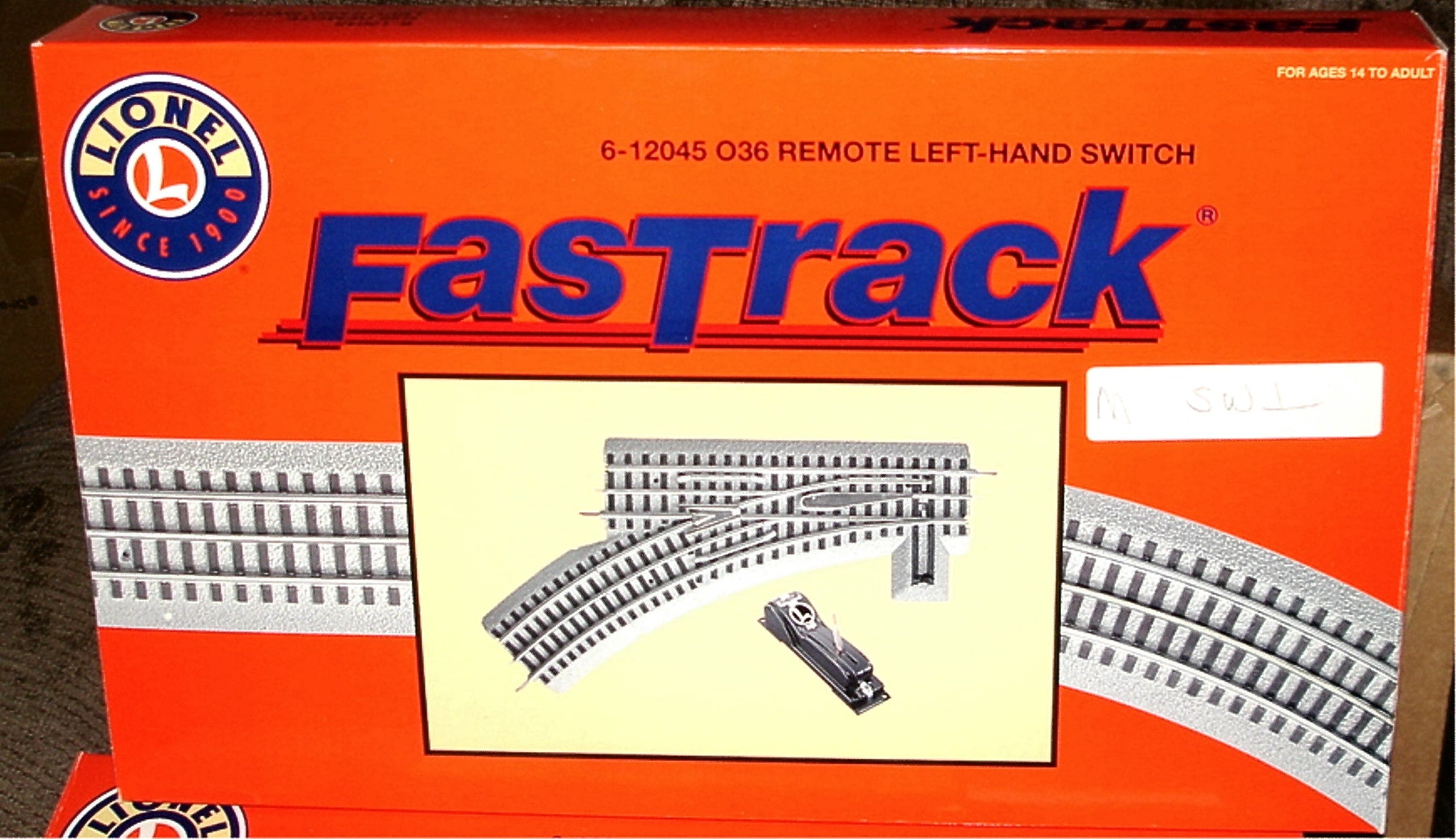 LIONEL - FASTRACK O-36 REMOTE Left Hand TURNOUT #6-12045- O Train Switch Track