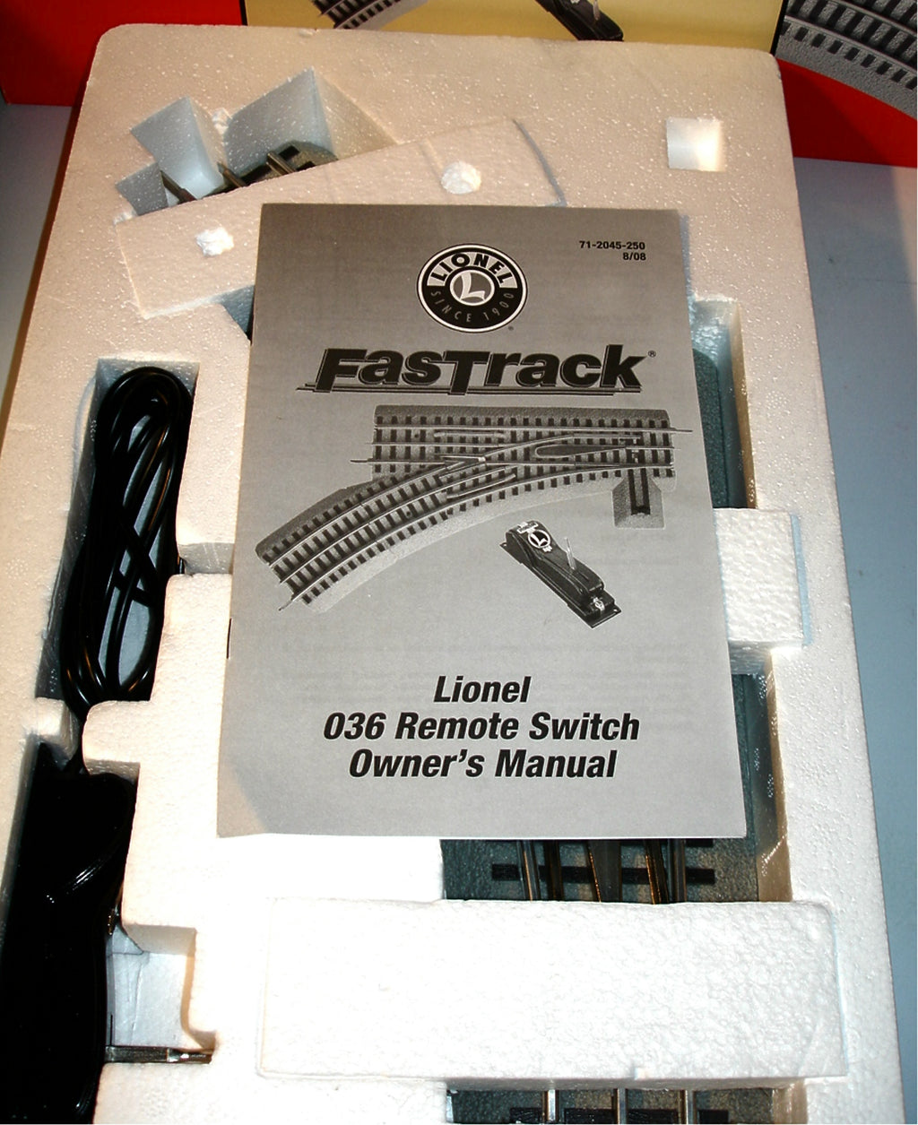 LIONEL - FASTRACK O-36 REMOTE Left Hand TURNOUT #6-12045- O Train Switch Track