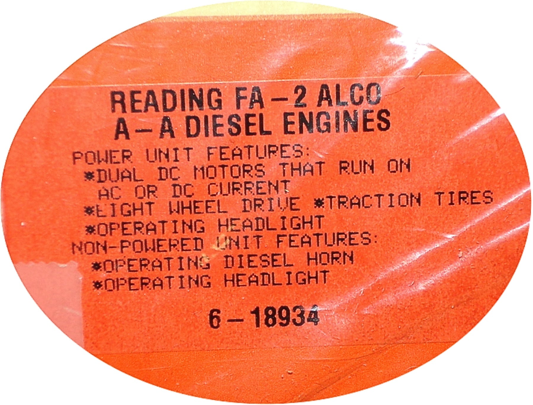 Lionel #6-18934 - Reading - FA - 2 Alco A-A Diesel Engines O Gauge Scale Train