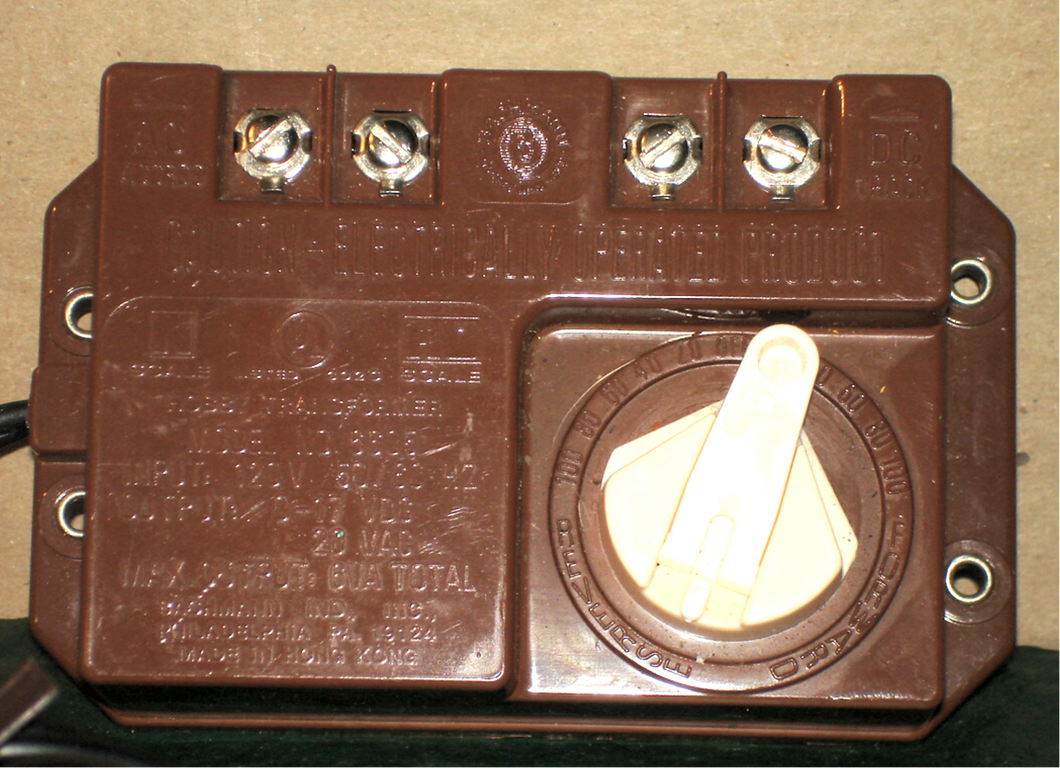 BACHMANN - HOBBY TRANSFORMER #6605 - HO / N TRAIN POWER SUPPLY