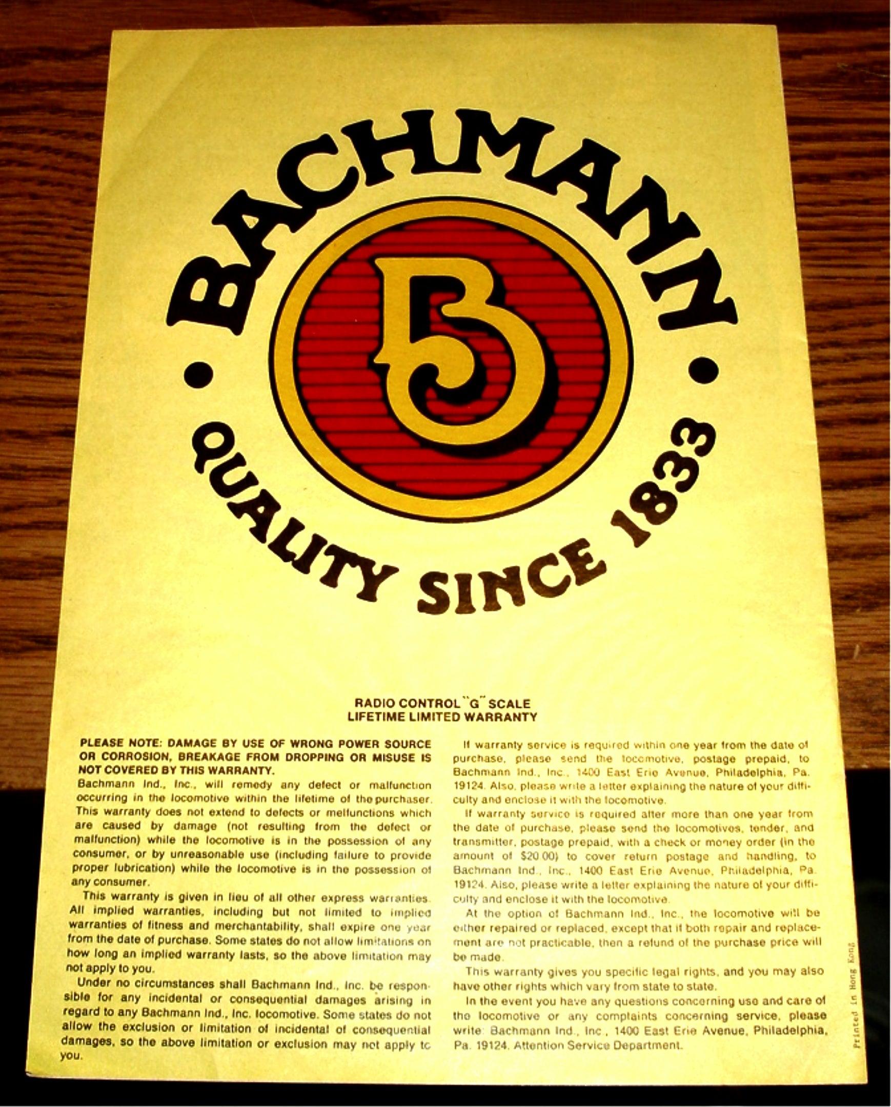 BachMan - The Master Railroader - Bachmann's Big Hauler Instruction Manual - G