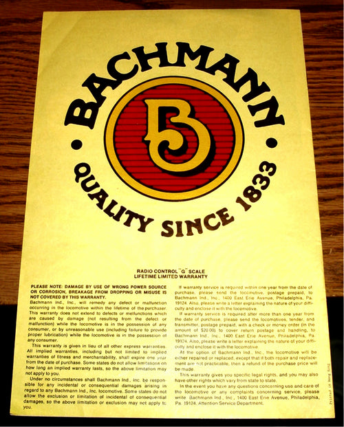 BachMan - The Master Railroader - Bachmann's Big Hauler Instruction Manual - G