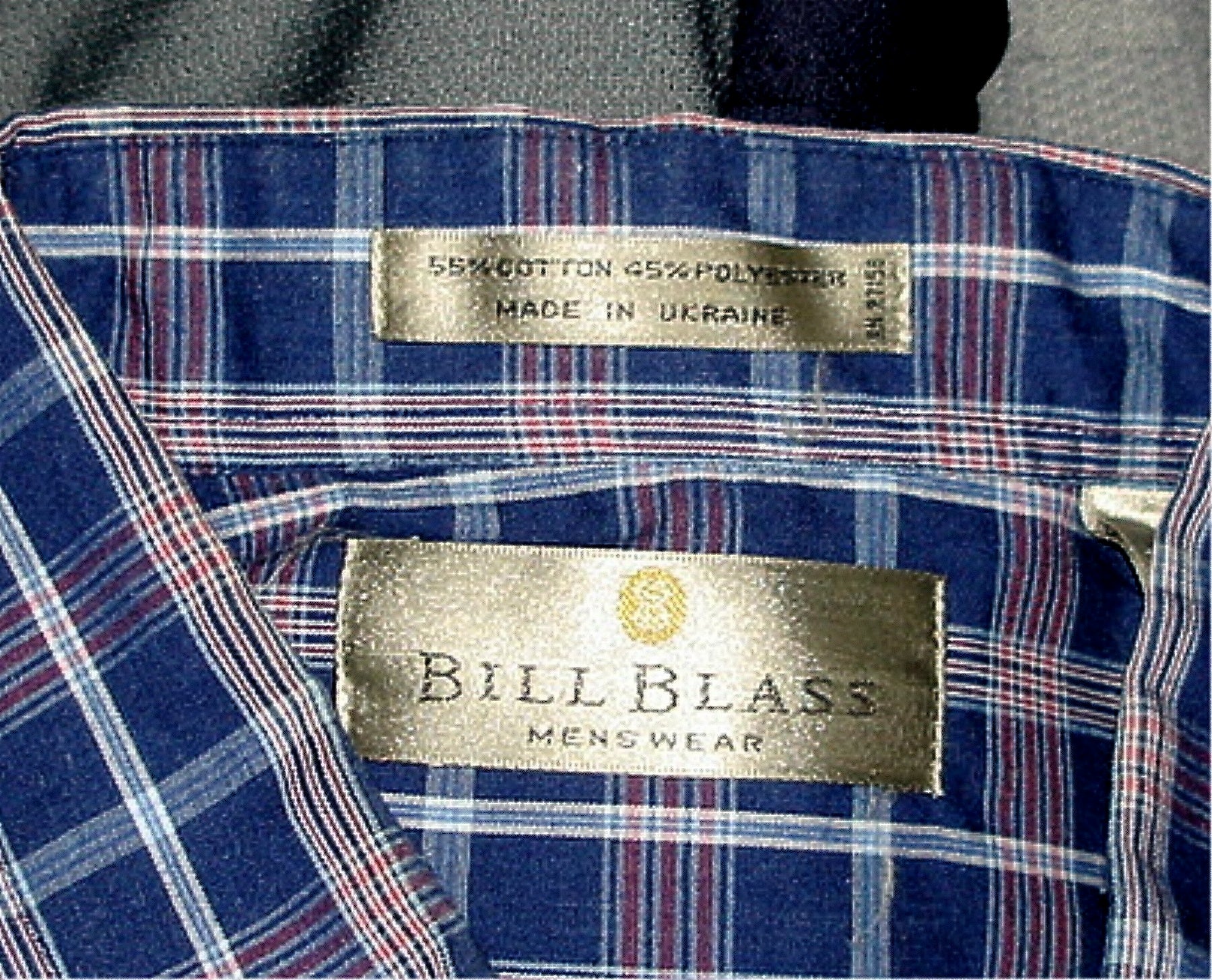 Vintage Bill Blass Men’s XXL Short Sleeve Button Down Shirt - Blue or Green Plaid
