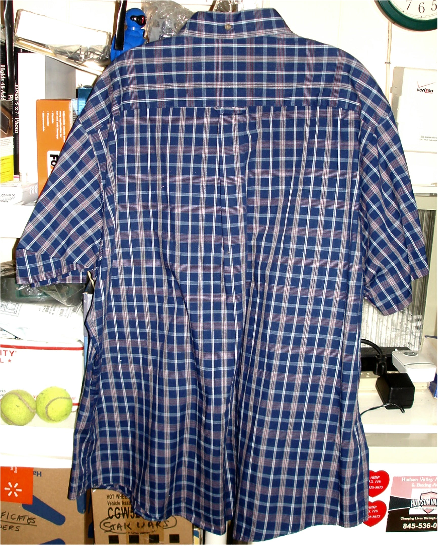 Vintage Bill Blass Men’s XXL Short Sleeve Button Down Shirt - Blue or Green Plaid