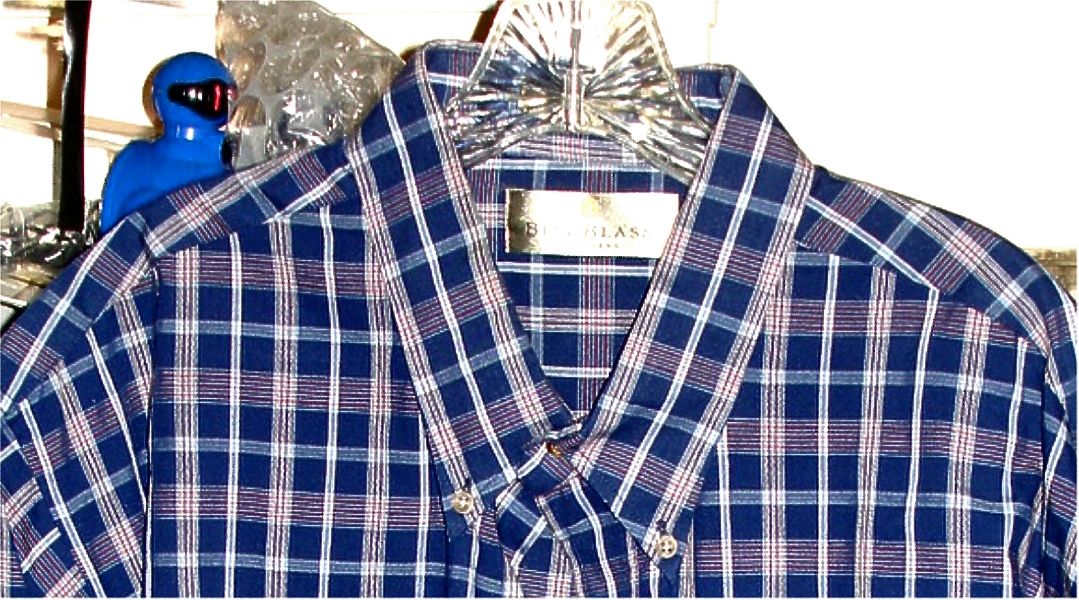 Vintage Bill Blass Men’s XXL Short Sleeve Button Down Shirt - Blue or Green Plaid