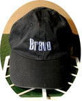 Vtg BRAVO TV 90's 6 Panel Black Strapback Cap Hat