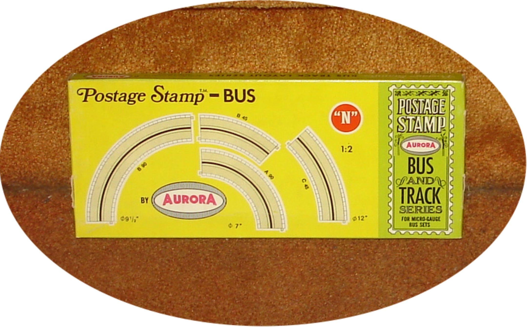 AURORA - POSTAGE STAMP BUS CURVED TRACK SET #4412-125 - NIB NOS - REDUCED!