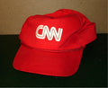 VTG CNN Red Adjustable Snapback Baseball Cap Flat Brim Hat - NEW