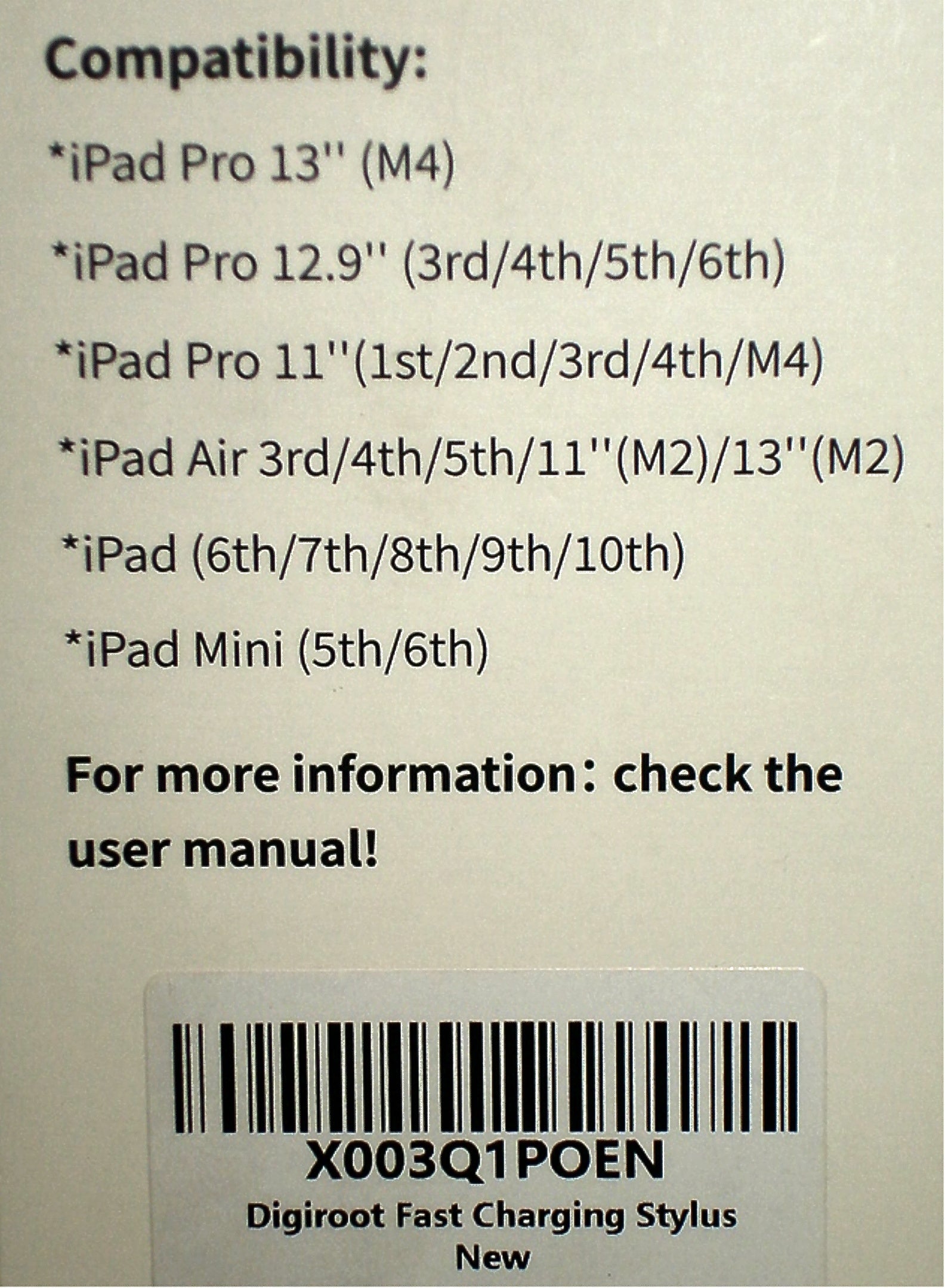 Stylus Pen for Apple iPad /iPad Air/Pro/Mini - iPad Pencil w/Palm Rejection NIB