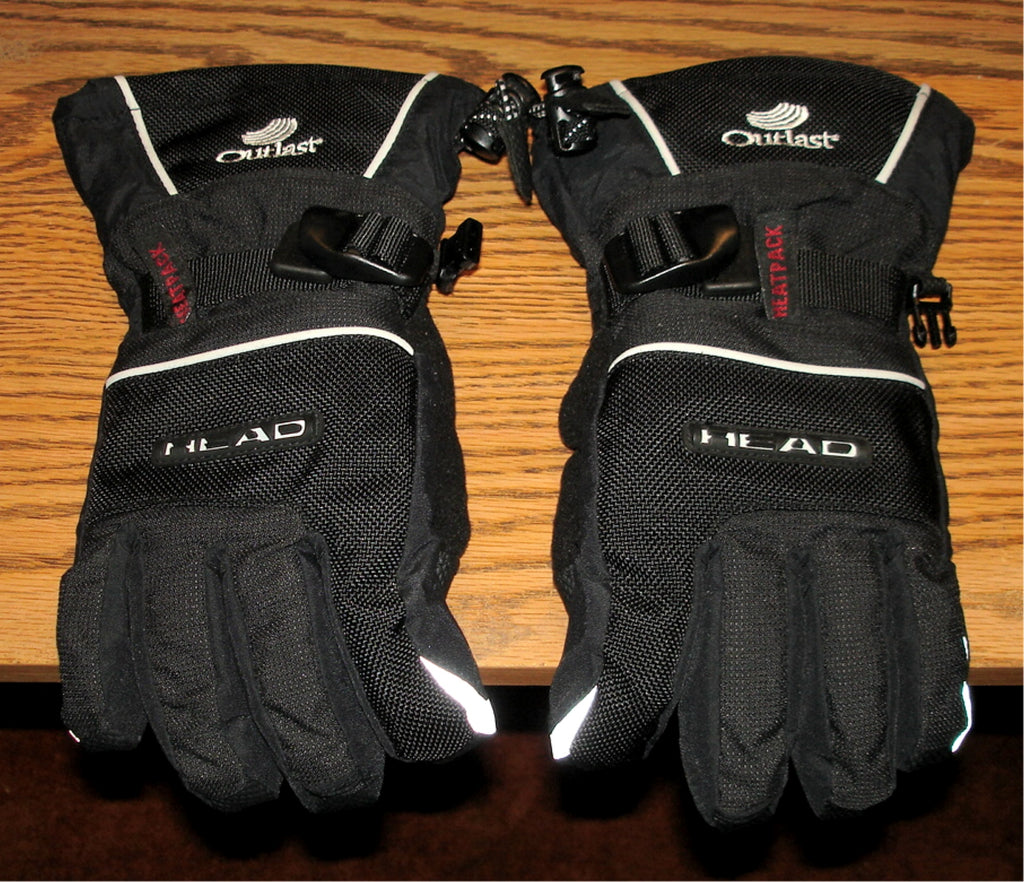 HEAD Black Outlast Hipora Ski Snowboard Waterproof Gloves Size Small Heat Pouch