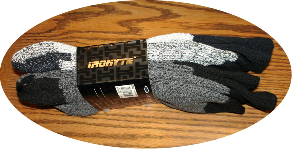 Hello Outdoors - Mens Winter Crew Socks Size 6-12 - 2-Pack Black/Gray/Charcoal