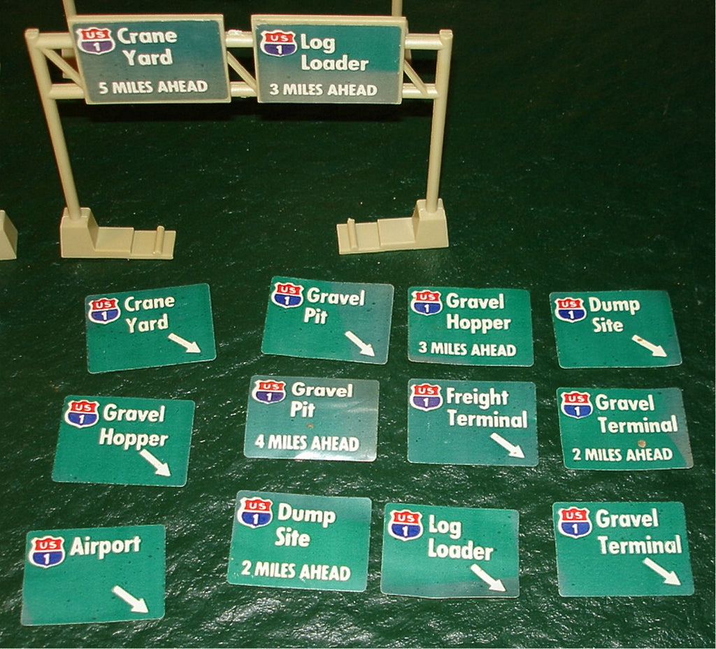 VINTAGE TYCO - US1 ELECTRIC TRUCKING #3763 OVERHEAD 2 LANE HIGHWAY SIGNS