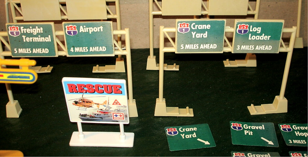 VINTAGE TYCO - US1 ELECTRIC TRUCKING #3763 OVERHEAD 2 LANE HIGHWAY SIGNS