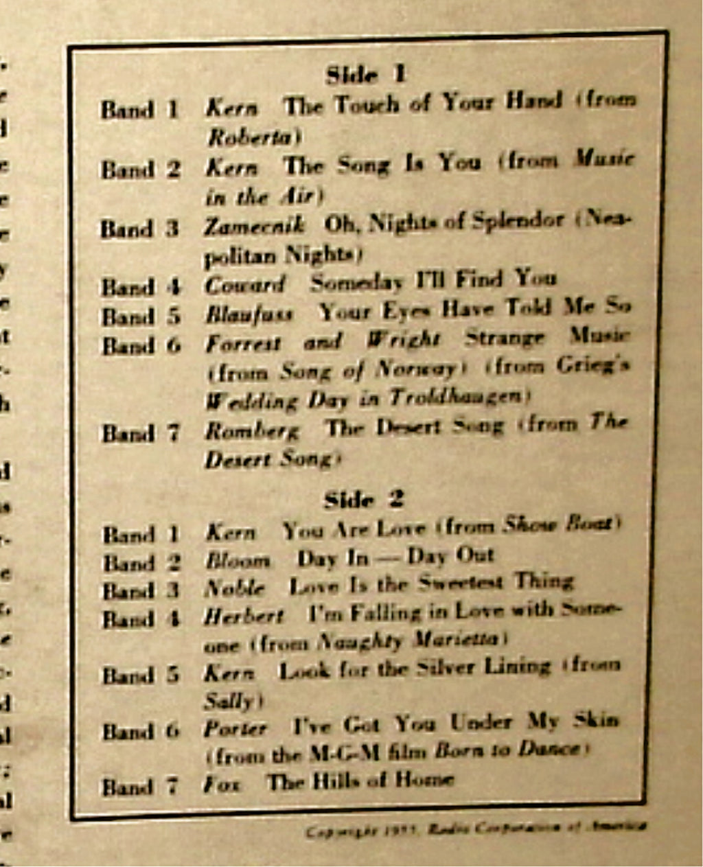 MARIO LANZA - THE TOUCH OF YOUR HAND - 1955 STAGE & SCREEN ALBUM LP