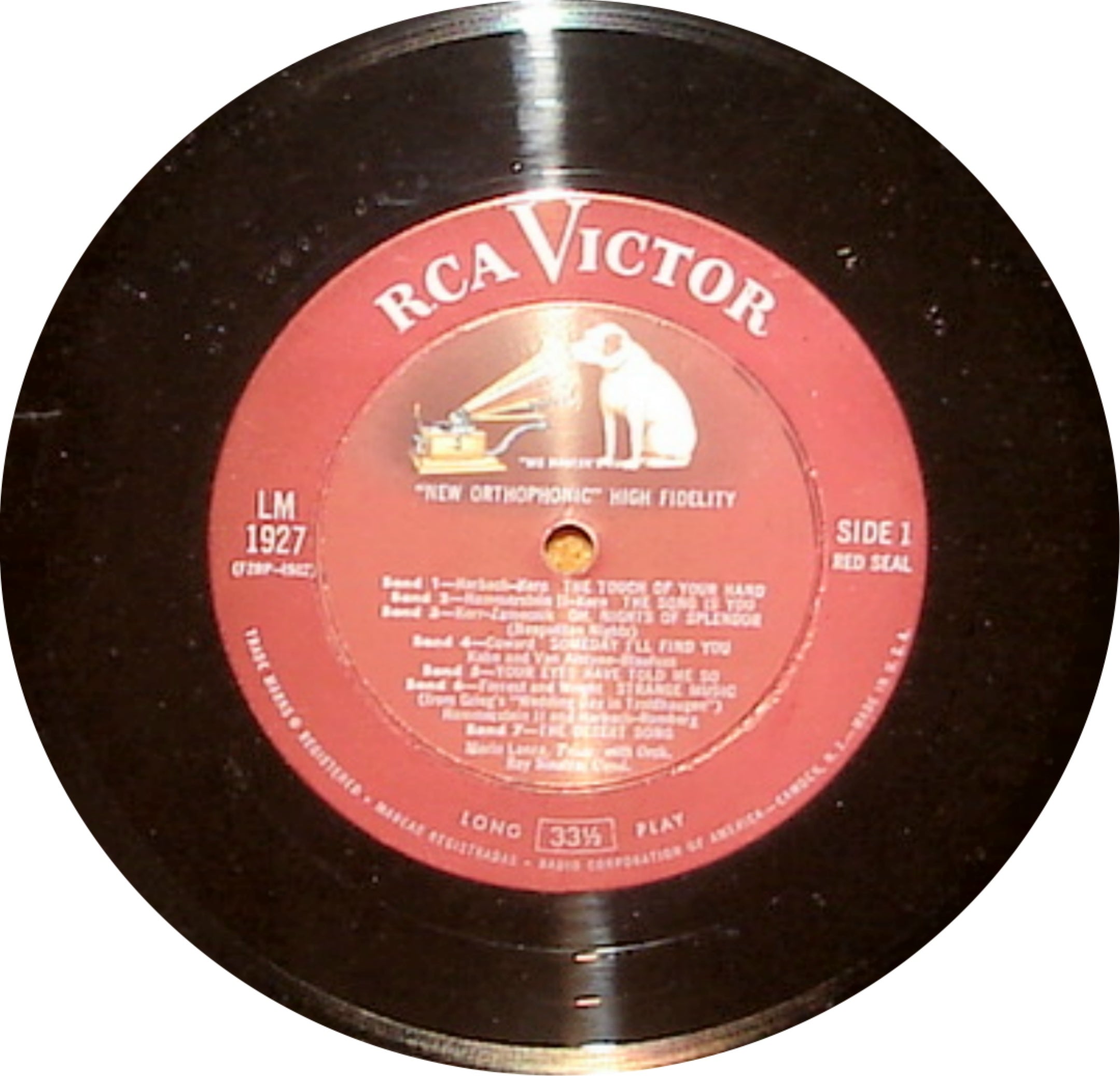 MARIO LANZA - THE TOUCH OF YOUR HAND - 1955 STAGE & SCREEN ALBUM LP