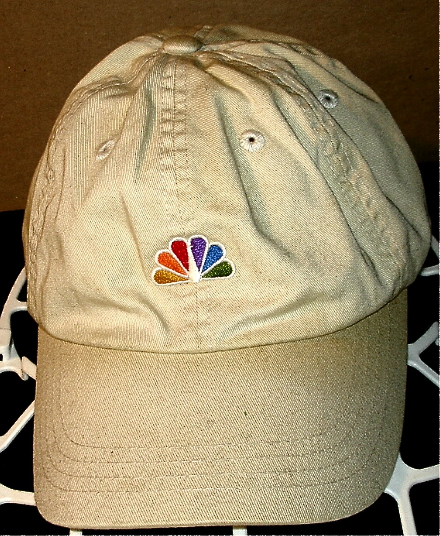 Vtg CHANNEL FOUR - NBC LOGO - 6 Panel Strapback Baseball Cap Hat - NEW