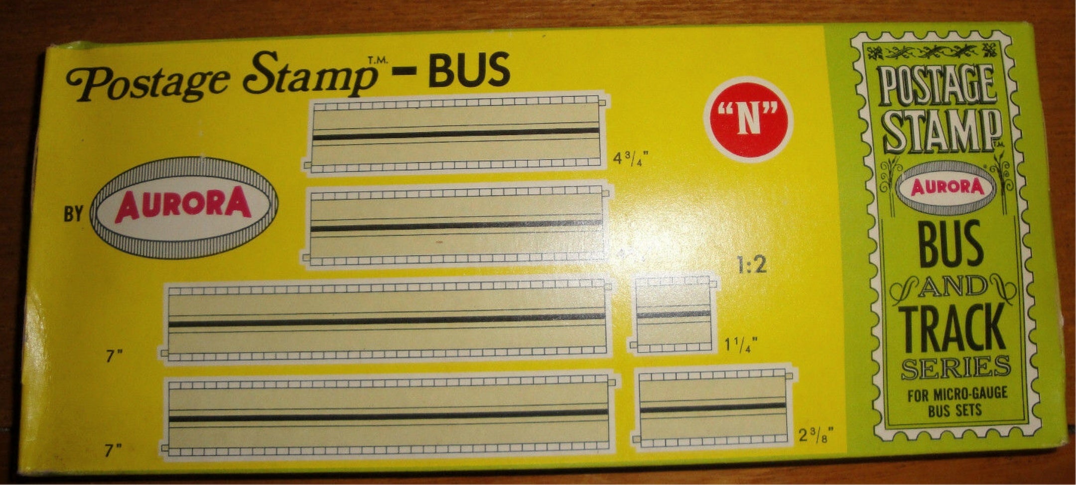 AURORA - POSTAGE STAMP BUS STRAIGHT TRACK SET #4411-150 - NIB NOS - REDUCED!